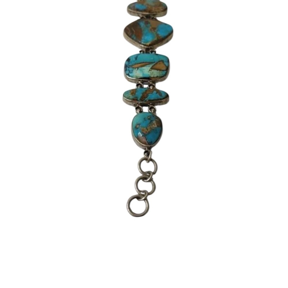 Vintage sterling silver turquoise Joe Picasso Jr Bracelet signed - Picture 2 of 4